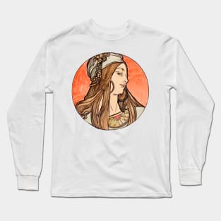 Alphonse Mucha - Stained Glass Long Sleeve T-Shirt